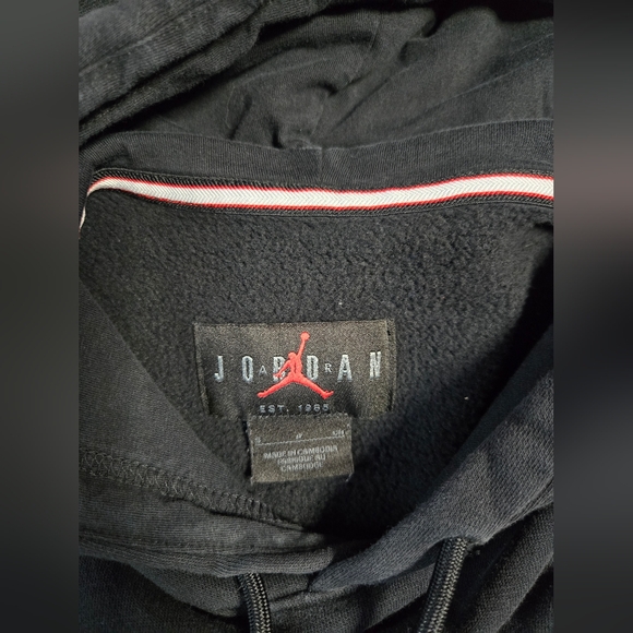Jordan Black Hoodie with Red Jumpman Logo - Picture 7 of 9